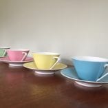 Lilien Porzelan Austria vintage porcelain cups and saucers set of 4