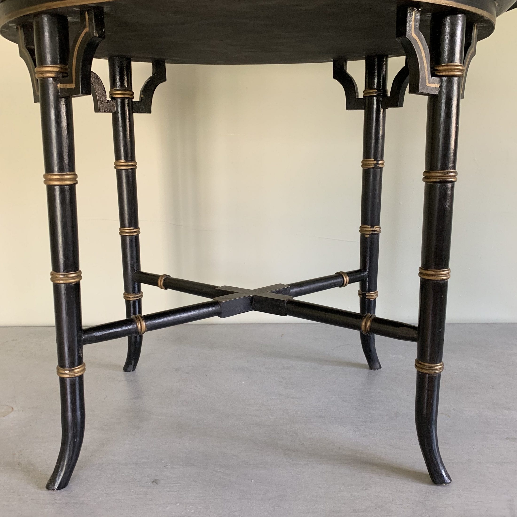 1930s Ebonised Faux Bamboo Side Table – SOLD – The Oscar Collective