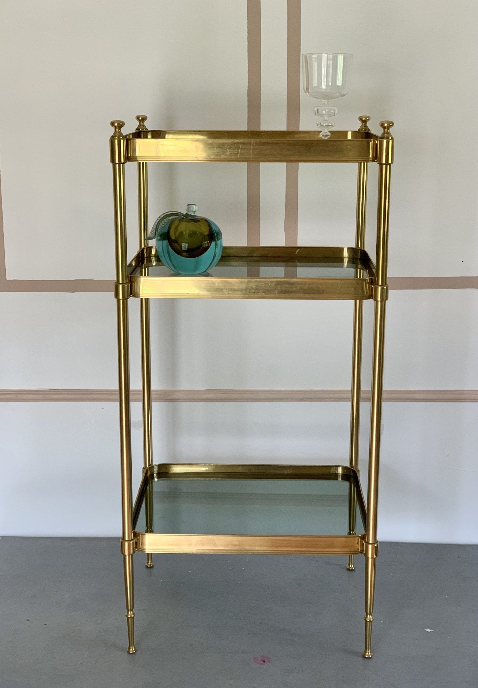 Mid Century Italian Glass & Brass Etagere - SOLD